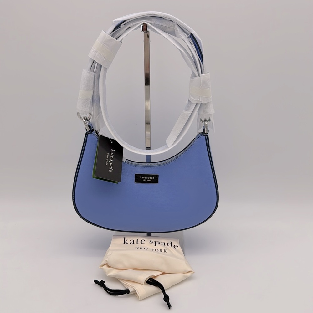 Kate Spade Sam Icon Shiny Small Convertible Crossbody Genie Blue